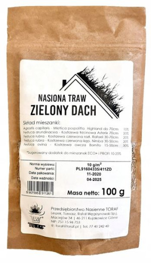 Toraf Nasiona Trawy Zielony Dach Mieszanka 50g