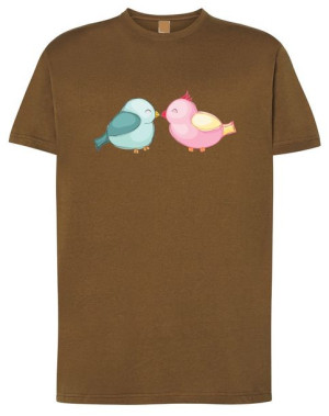 Prezent Walentynki Tshirt męski Gołąbki Miłość M