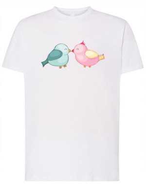 Prezent Walentynki Tshirt męski Gołąbki Miłość M