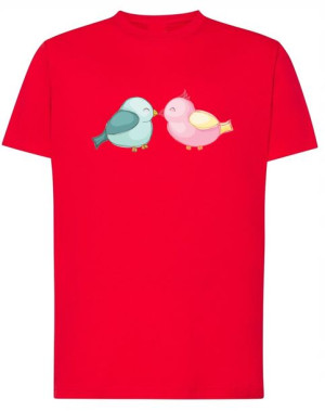Prezent Walentynki Tshirt męski Gołąbki Miłość S