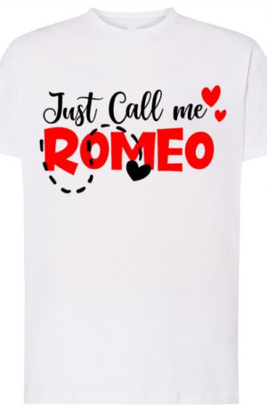 Romeo Męski T-Shirt Walentynki Modny r.XS