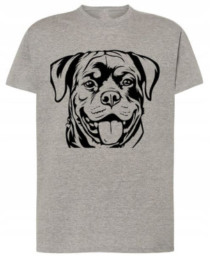 Rottweiler Pies T-shirt Męski Nadruk Rozm.3XL