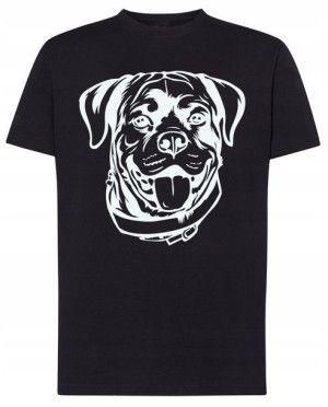Rottweiler Pies T-shirt Męski Nadruk Rozm.S