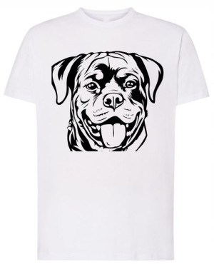 Rottweiler Pies T-shirt Męski Nadruk Rozm.XXL