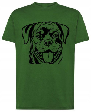 Rottweiler Pies T-shirt Męski Nadruk Rozm.XXL