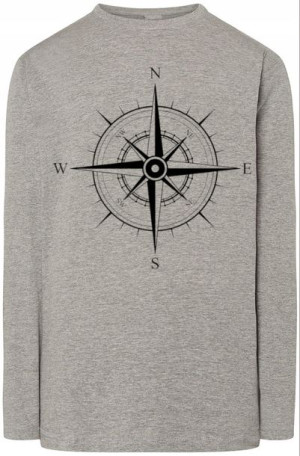 Róża Wiatrów Kompas Męski Longsleeve Rozm.S