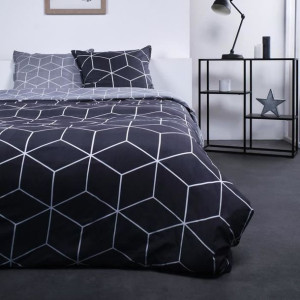 Posciel 2 osoby Malo Cotton - 200 x 200 cm - Szary nadruk DZIS