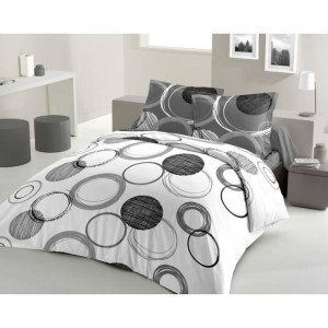 LOVELY HOME Bawelniana poszwa na koldre AUDACE - antracyt - 240x260 cm