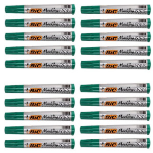 Marker Permanentny Bic Zielony Okrągła Końcówka - Zestaw 20 Sztuk