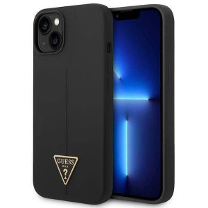 Etui Iphone 14 Guess Hardcase Silicone Triangle Czarne