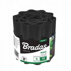 Obrzeże trawnikowe BRADAS faliste CZARNE 9mx25cm
