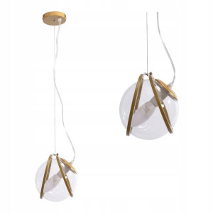 Lampa Sufitowa Wisząca Gold Kula Złota Szklana