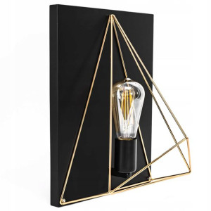 Lampa Kinkiet Ścienny Metalowy Druciany Złoty Gold