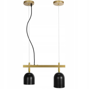 Lampa Sufitowa Wisząca Podwójna Czarna Złota Black