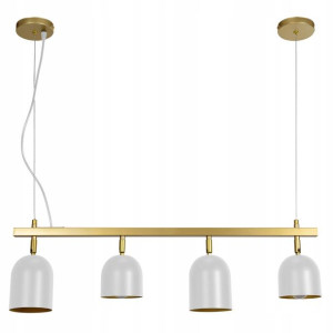 Lampa Sufitowa Wisząca Poczwórna Biała Złota White