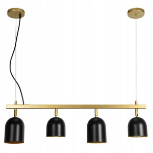 Lampa Sufitowa Wisząca Poczwórna Czarna Złota E27