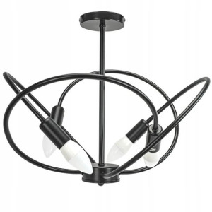 Lampa Sufitowa Wisząca Loft E27 Metal Black Czarny