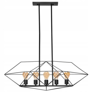 Druciana Lampa Sufitowa Loft Czarna Black E27