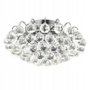 Lampa Sufitowa Plafon Kryształowy Chrom Glamour