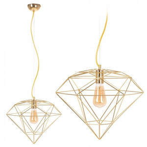 Lampa Wisząca Diament Nowoczesna Metal Loft Gold