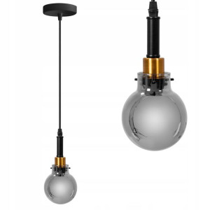 Lampa Wisząca Szklana Czarna Nowoczesna Gold Złota