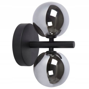 Lampa Ścienna Kinkiet Czarny Szklana Kula Black
