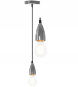 Lampa Wisząca Sufitowa Srebrna Chrome Oprawka