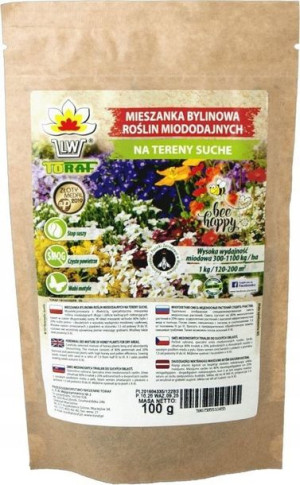 Mieszanka BYLINOWA NA TERENY SUCHE kwiatów 100g
