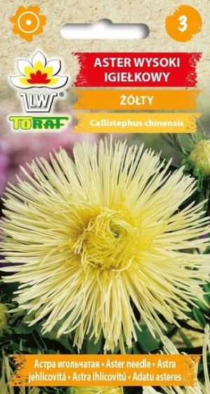 Toraf Nasiona Aster igiełkowy wysoki żółty 1g