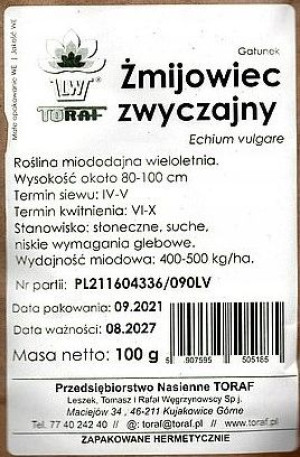 Toraf Nasiona ŻMIJOWIEC ZWYCZAJNY 100g