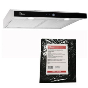 Okap pochłaniacz 60cm Modo Slim Panel dotykowy srebrny podszafkowy 60x60cm