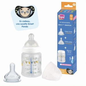 Zestaw butelek TIGEX 150 ml + 2 smoczki + 1 smoczek - Kontrola temperatury