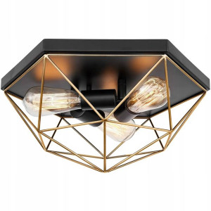 Lampa Sufitowa Plafon Druciana Złota Elegancka E27