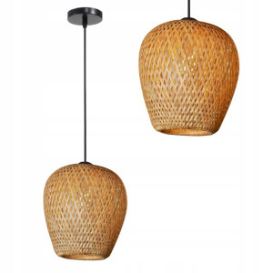 Lampa Wisząca Naturalna Boho Bambusowa Pleciona