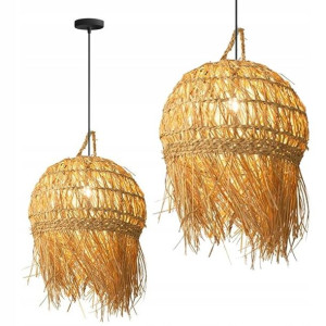 Lampa Sufitowa Wisząca Natrual Boho Trawa Pleciona