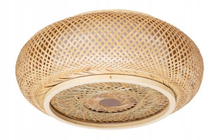 Lampa Sufitowa Wisząca Natrual Drewno Boho Rattan