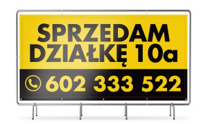 baner SPRZEDAM DZIAŁKĘ 100x70cm do powieszenia