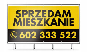 baner SPRZEDAM MIESZKANIE 200x100cm do powieszenia