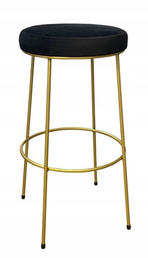 Hoker niski taboret barowy 66cm złoty metalowy 1P