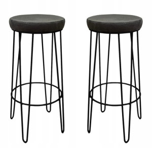 2x Hoker taboret barowy 75cm ciemnoszary loft 4P