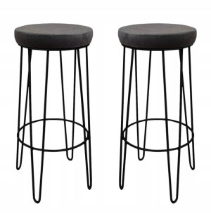 2x Hoker taboret barowy 75cm grafit metal loft 4P