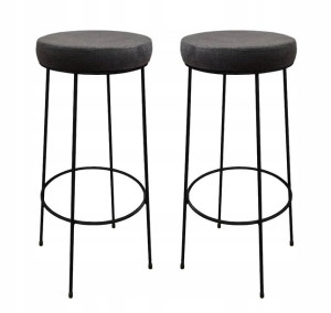 2 x hoker wysoki taboret 75 cm grafit metalowy 1P