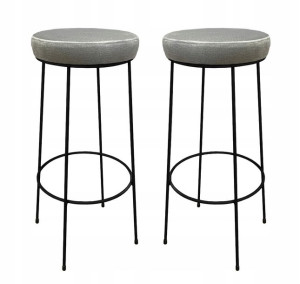 2 x hoker wysoki taboret metal 75 cm jasnoszary 1P