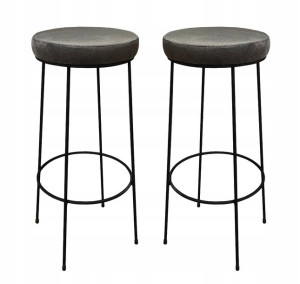 2 x hoker wysoki taboret metal 75cm ciemnoszary 1P