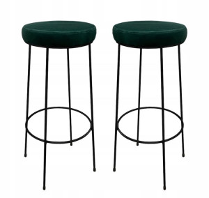 2 x hoker wysoki taboret 75 cm zielony metalowy 1P