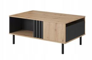 Ława stolik artisan+czarny antracyt lamele MADS