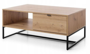Ława stolik z szufladą dąb artisan loft metal AMR
