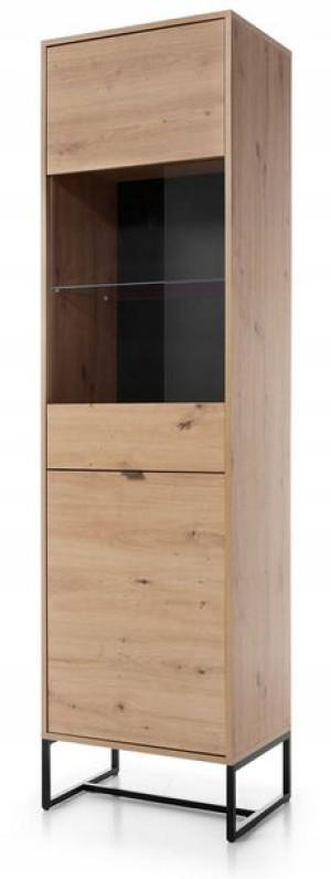 Witryna 53 cm dąb artisan loft metalowe nogi AMR