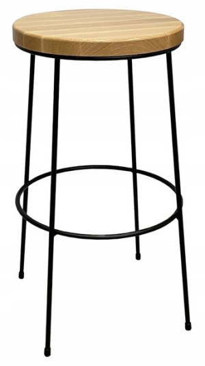 Hoker niski / taboret barowy 63cm metal +drewno 1P