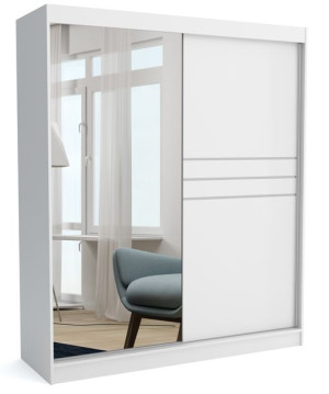 Szafa 160 cm biała mat lustro listwy przesuwna ML
